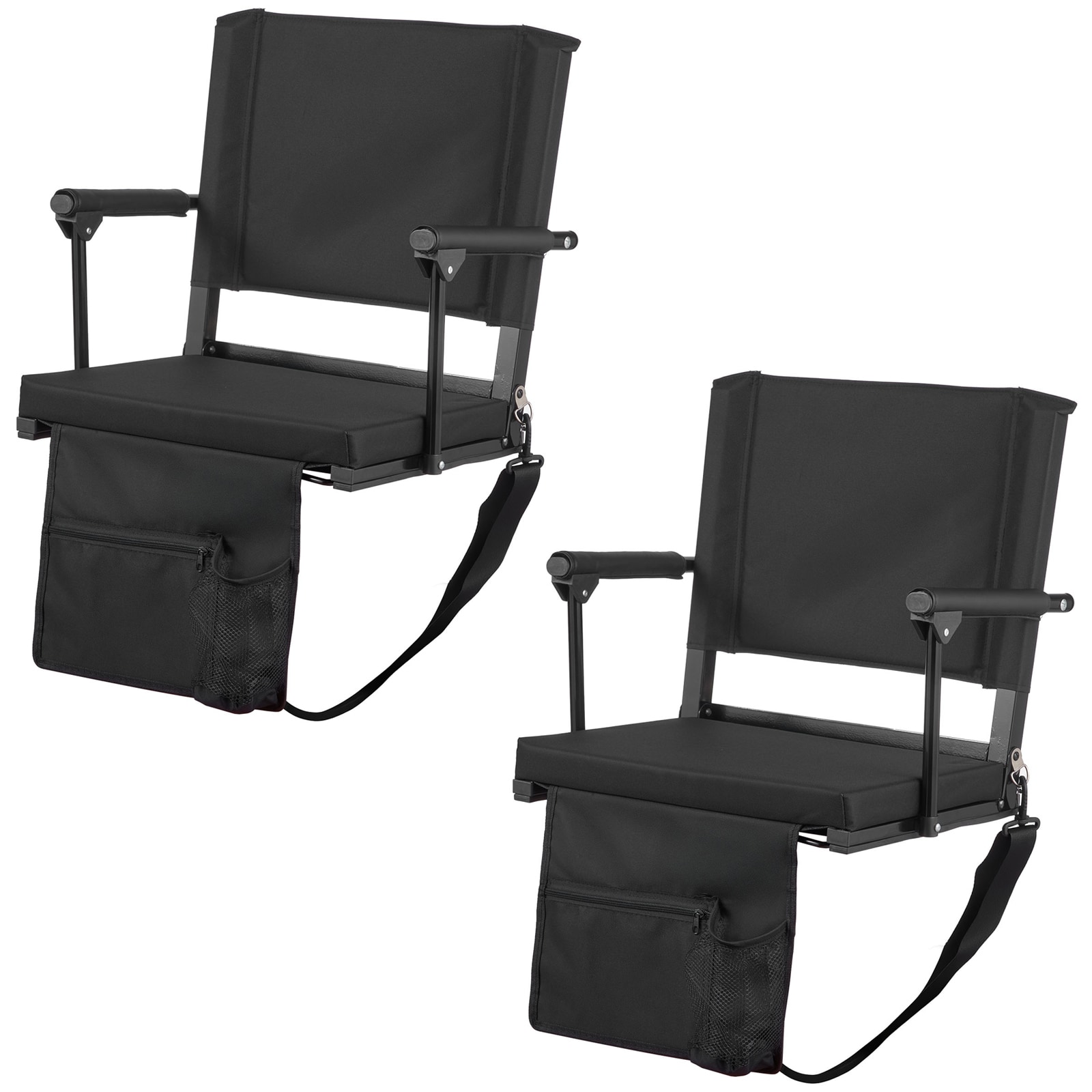 Portable Stadium Seat With Back Support And Armrests, 2 Pack_voghion.com
